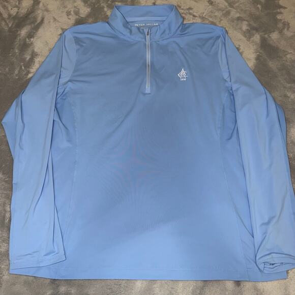 Peter Millar Jackets & Blazers - Peter Millar Women’s XL Quarter Zip Pullover Atlanta Athletic Club Blue UPF 50+